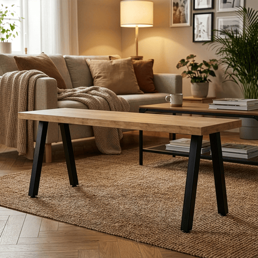 Conjunto de 2 estruturas de mesa Heustreu DIY aço 45x40cm preto en.casa