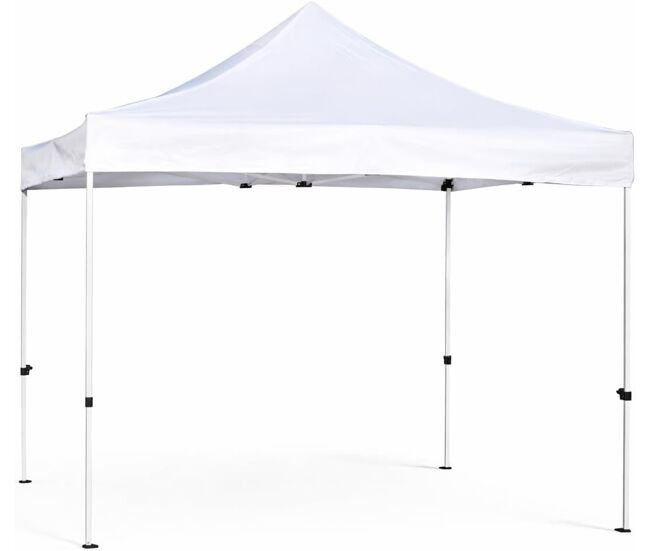 Gazebo plegable 3x3 metros pro, cenador, pergola, carpas para exteriores jardín, terrazas, camping y playa | patas blancas | blanca