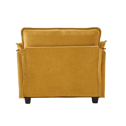 Poltrona lounge grande - com apoio para os pés, almofada e bolsos laterais - Amarelo