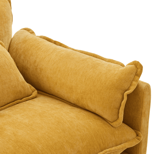 Poltrona lounge grande - com apoio para os pés, almofada e bolsos laterais - Amarelo