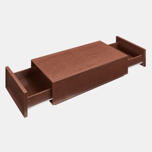 Mesa de centro Turur 2 gavetas MDF 104x50x40 cm aspeto nogueira en.casa