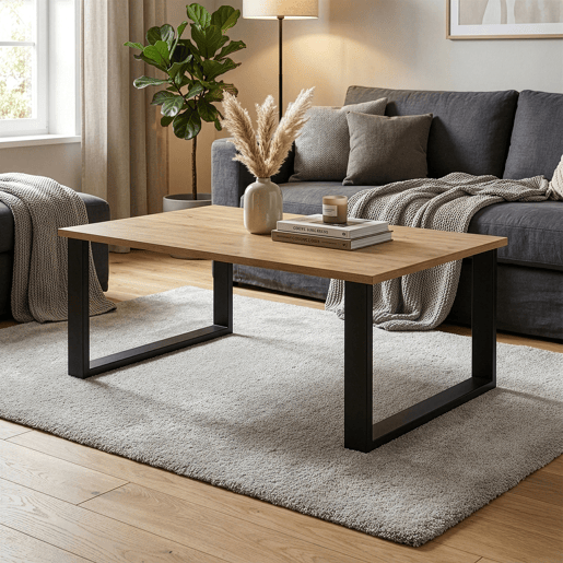 Quadro de mesa de centro Makers DIY conjunto de 2 66x40cm aço preto en.casa