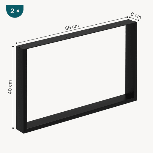 Quadro de mesa de centro Makers DIY conjunto de 2 66x40cm aço preto en.casa
