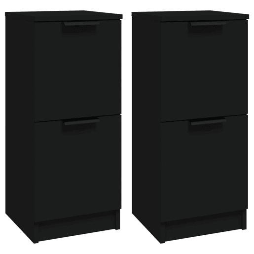 Aparadores - Bufetes - Móveis de apoio 2 pcs 30x30x70 cm derivados de madeira preto pt2949