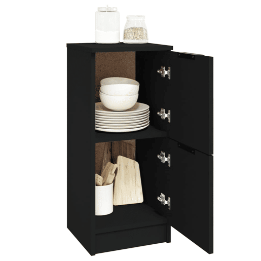 Aparadores - Bufetes - Móveis de apoio 2 pcs 30x30x70 cm derivados de madeira preto pt2949