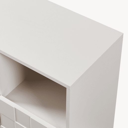 Cómoda alta Bopibobro com 2 portas 6 compartimentos 86x64x36 cm Bege en.casa