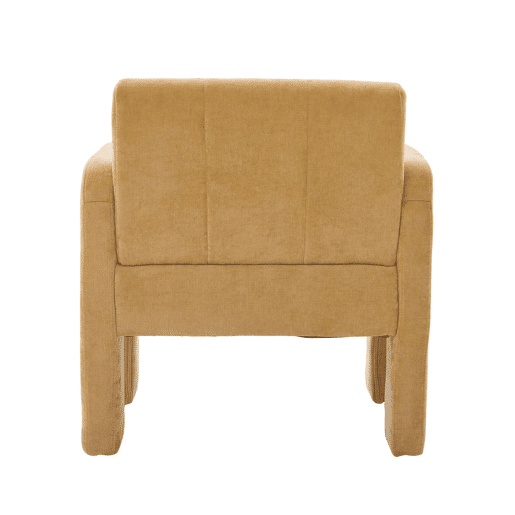 Poltrona individual - estofada acolchoada estilo nórdico - amarelo mostarda