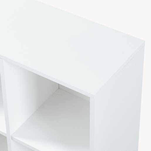 Cómoda alta Bopibobro com 2 portas 8 compartimentos 118x64x30 cm Blanco en.casa