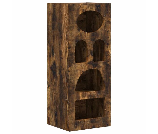 Aparador - mueble de almacenamiento roble ahumado 40 x 35 x 100,5 cm madera de ingeniería es4850