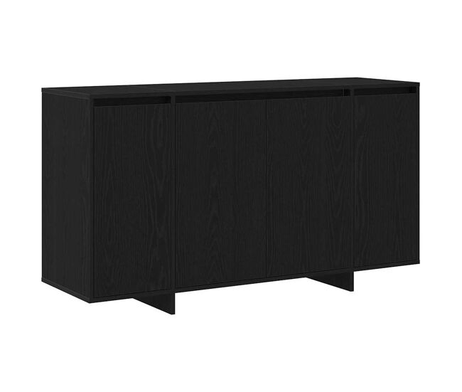 Aparador - mueble de almacenamiento roble negro 135 x 41 x 75 cm madera de ingeniería es4958