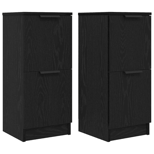 Bufete - Móvei de apoio 2 pcs Carvalho Preto 30 x 30 x 70 cm Madeira processada pt30