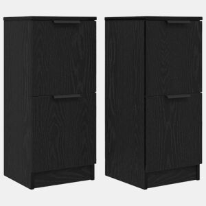 Bufete - Móvei de apoio 2 pcs Carvalho Preto 30 x 30 x 70 cm Madeira processada pt30