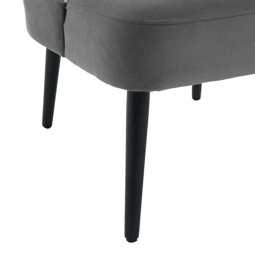 Poltrona individual - sem braços com botões e tachas, design moderno - Cinza Poltrona individual - sem braços com botões e tachas, design moderno - Cinza