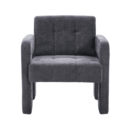 Poltrona individual - moderna minimalista acolchoada estilo nórdico - cinza