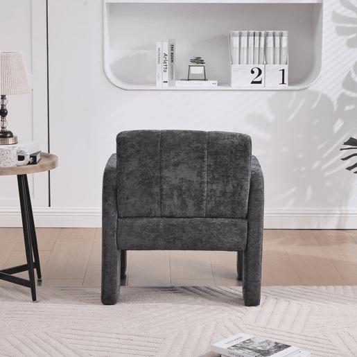 Poltrona individual - moderna minimalista acolchoada estilo nórdico - cinza