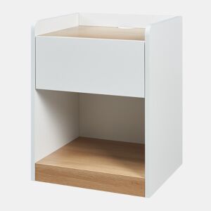 Mesa de cabeceira Kuorshare 1 gaveta 55x42x37 cm brancocarvalho en.casa