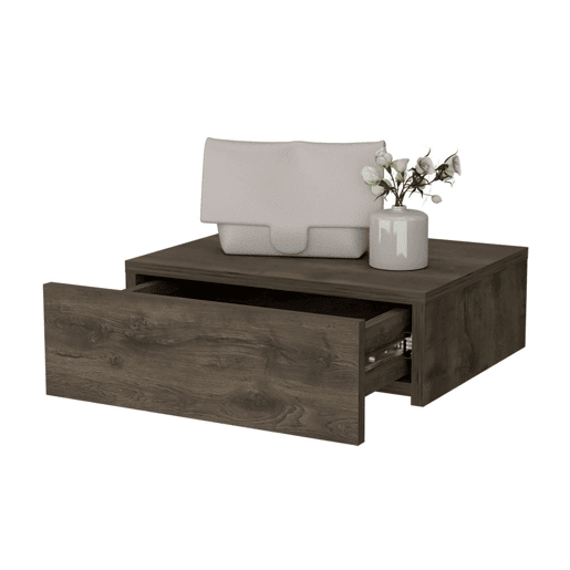 Mesa de cabeceira flutuante LINDEN com gaveta para organização funcional