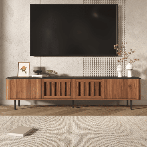 Móvel de TV 190x35x45 cm - design moderno e baixo - nogal