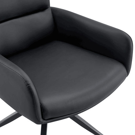 Cadeiras giratórias para sala de jantar, 2 unidades u2013 PU preto, design luxuoso, pernas metálicas, rotação de 360°