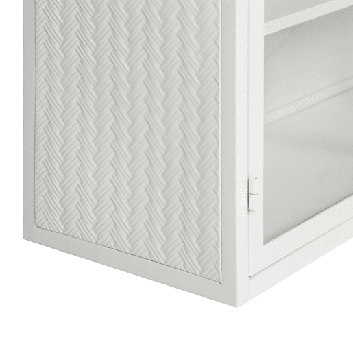 Armário de parede 70 cm - 2 portas com 3 níveis de arrumação e design trançado - Branco