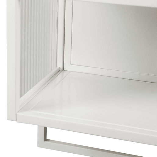 Armário de parede 60 cm - Portas de vidro, armazenamento duplo e prateleira aberta - Branco