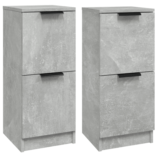 Aparadores - Bufetes - Móveis de apoio 2 pcs 30x30x70 cm madeira processada cinza cimento pt5125