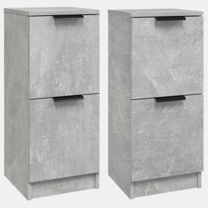 Aparadores - Bufetes - Móveis de apoio 2 pcs 30x30x70 cm madeira processada cinza cimento pt5125