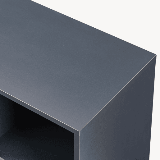 Cómoda alta Bopibobro com 2 portas 6 compartimentos 86x64x36 cm Cinzento escuro en.casa