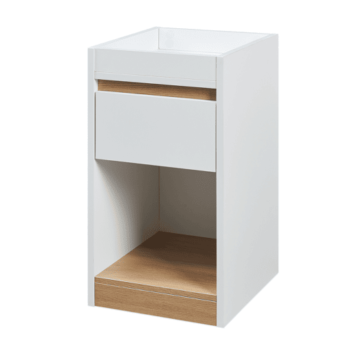 Mesa de cabeceira Lure 1 gaveta MDF 55x30x35 cm brancocarvalho en.casa