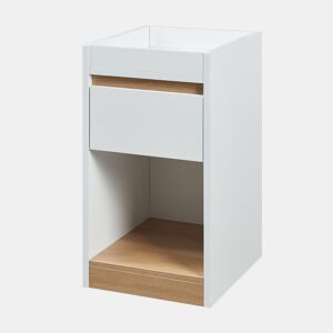 Mesa de cabeceira Lure 1 gaveta MDF 55x30x35 cm brancocarvalho en.casa