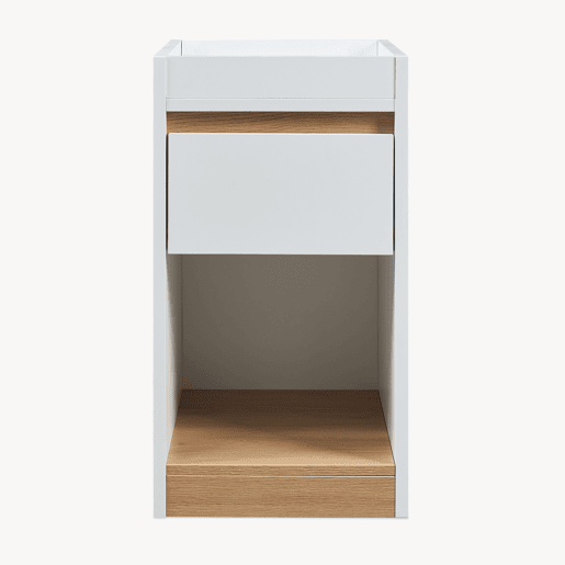 Mesa de cabeceira Lure 1 gaveta MDF 55x30x35 cm brancocarvalho en.casa
