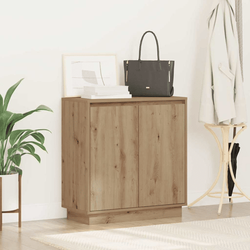 Aparador - Bufete - Móvei de apoio LED com porta Carvalho Artesanal 71 x 34,5 x 75 cm pt4136