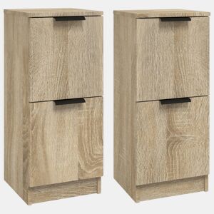 Aparadores - Bufetes - Móveis de apoio 2pcs 30x30x70 cm madeira processada carvalho sonoma pt5160