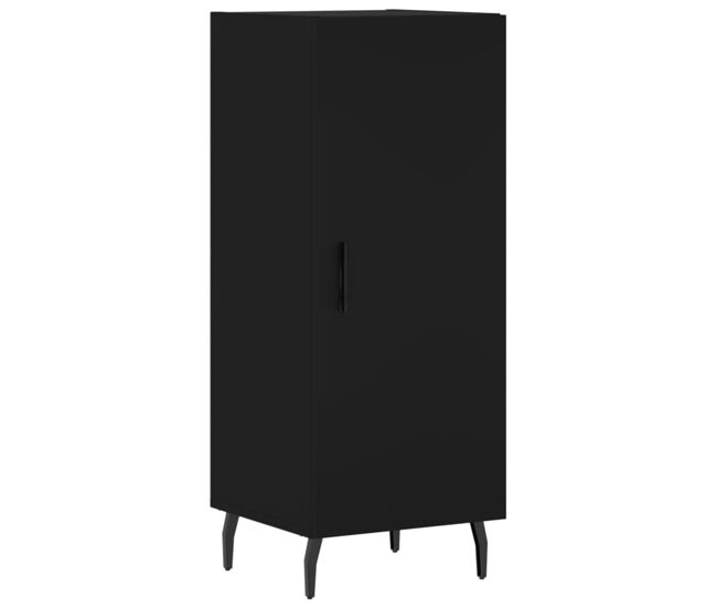 Aparador - mueble de almacenamiento de madera contrachapada negro 34,5x34x90 cm es2954