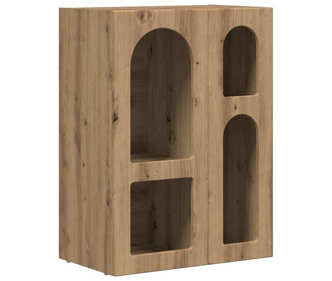 Aparador - mueble de almacenamiento roble artesanal 59 x 35 x 80.5 cm madera de ingeniería es4887