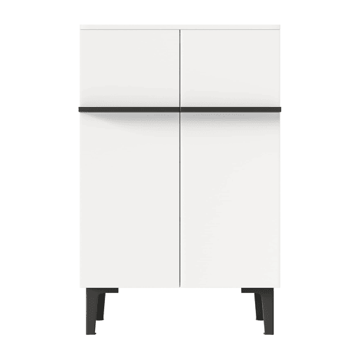 Sapateira 95x60x35 cm - Porta dupla, grande capacidade, prateleiras ajustáveis - PretoBranco