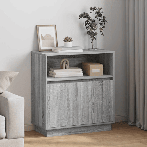 Aparador - Bufete - Móvei de apoio LED Cinza Sonoma 71 x 34,5 x 75 cm Madeira processada pt4142
