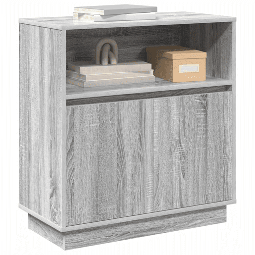 Aparador - Bufete - Móvei de apoio LED Cinza Sonoma 71 x 34,5 x 75 cm Madeira processada pt4142