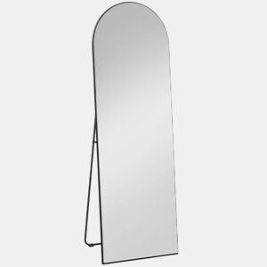 HOMCOM Espelho de Corpo Inteiro 150x50 cm, Espelho de Pé Arqueado sem Moldura, Independente ou de Parede, para Quarto, Sala, Preto