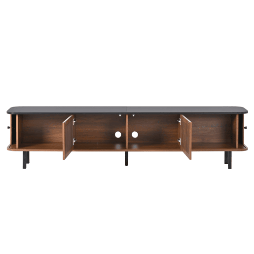 Móvel de TV baixo 190x35x45 cm - 2 portas de correr, 2 portas com grelha, design moderno - Nogueira Móvel de TV baixo 190x35x45 cm - 2 portas de correr, 2 portas com grelha, design moderno - Nogueira