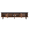Móvel de TV baixo 190x35x45 cm - 2 portas de correr, 2 portas com grelha, design moderno - Nogueira