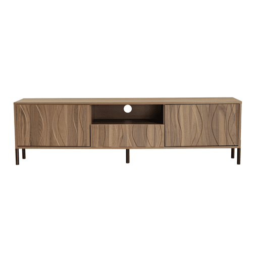 Móvel de TV 160x35 cm - Baixo, 3 portas, móveis de sala - Natural