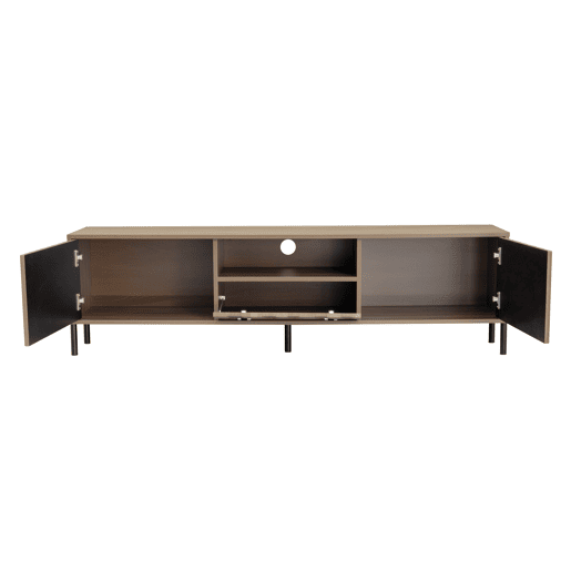 Móvel de TV 160x35 cm - Baixo, 3 portas, móveis de sala - Natural