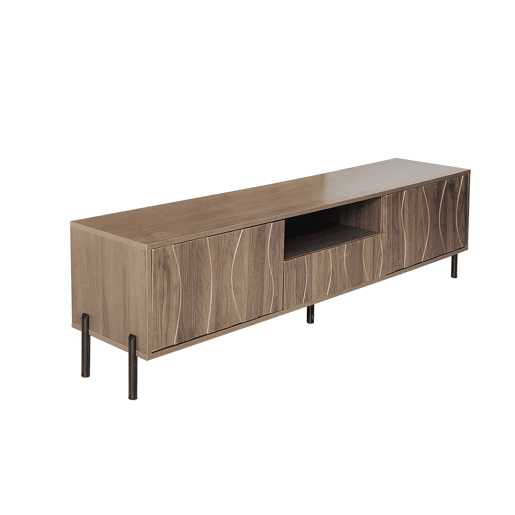 Móvel de TV 160x35 cm - Baixo, 3 portas, móveis de sala - Natural