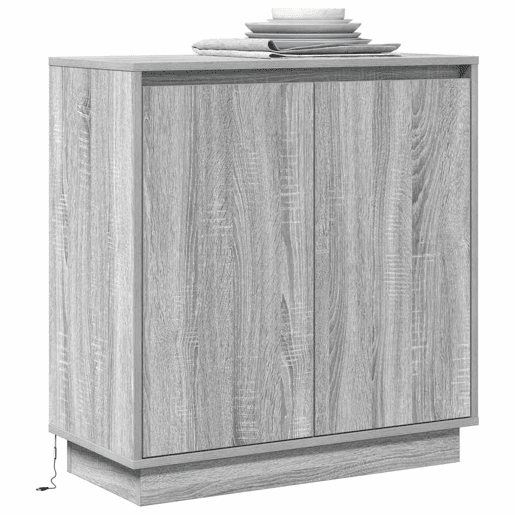 Aparador - Bufete - Móvei de apoio LED Cinza Sonoma 71 x 34,5 x 75 cm Madeira processada pt4141