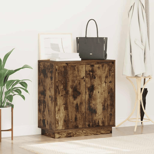 Aparador - Bufete - Móvei de apoio LED com prateleira Carvalho Defumado 71 x 34,5 x 75 cm pt4135