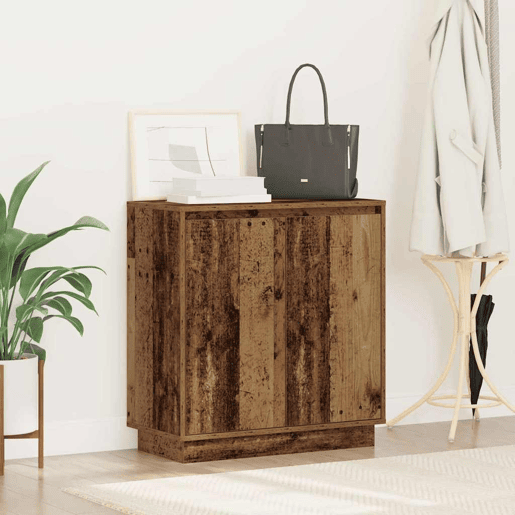 Aparador - Bufete - Móvei de apoio LED com prateleira Madeira antiga 71 x 34,5 x 75 cm pt4134