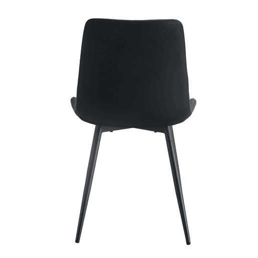 Cadeiras de sala de jantar 4 unidades - modernas, assento largo com encosto, PU e estrutura metálica - Preto