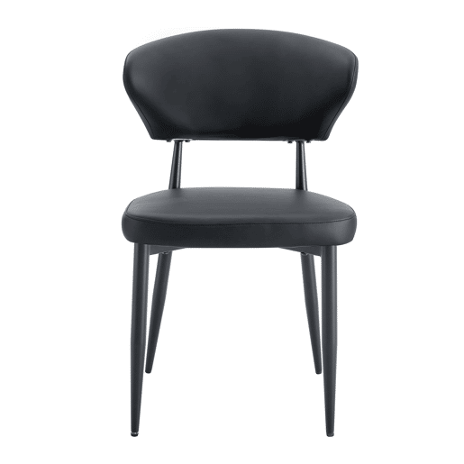 Cadeira de jantar 2 unidades - design ergonómico minimalista, encosto curvo - Preto