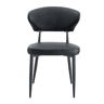 Cadeira de jantar 2 unidades - design ergonómico minimalista, encosto curvo - Preto